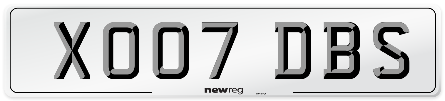 XO07 DBS Number Plate from New Reg